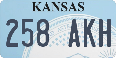 KS license plate 258AKH