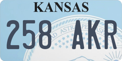 KS license plate 258AKR