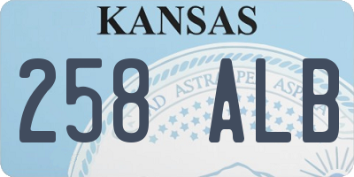 KS license plate 258ALB