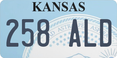 KS license plate 258ALD