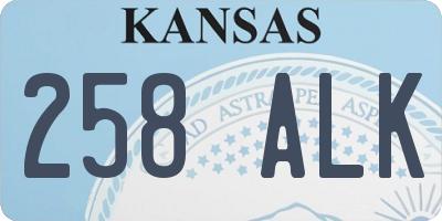 KS license plate 258ALK