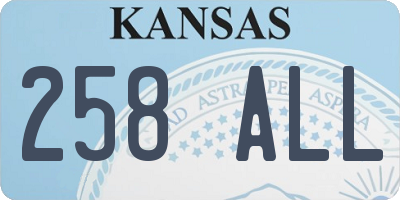 KS license plate 258ALL