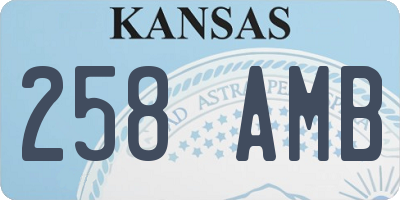 KS license plate 258AMB