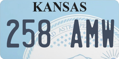 KS license plate 258AMW