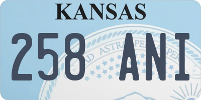KS license plate 258ANI