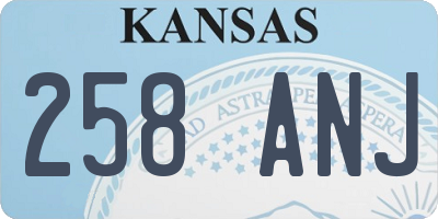 KS license plate 258ANJ