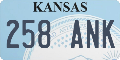 KS license plate 258ANK