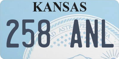 KS license plate 258ANL