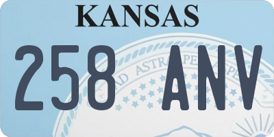 KS license plate 258ANV