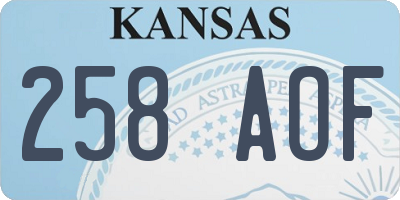 KS license plate 258AOF