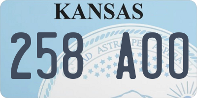 KS license plate 258AOO