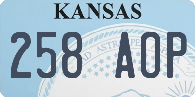 KS license plate 258AOP