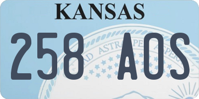KS license plate 258AOS