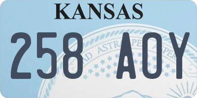 KS license plate 258AOY