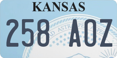 KS license plate 258AOZ