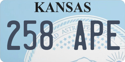 KS license plate 258APE