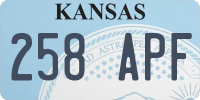 KS license plate 258APF