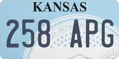 KS license plate 258APG