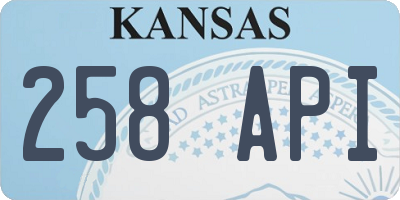 KS license plate 258API