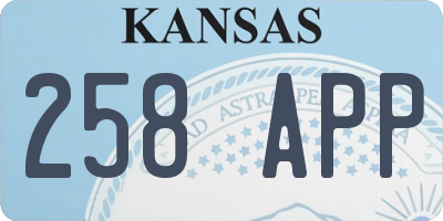 KS license plate 258APP