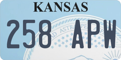 KS license plate 258APW
