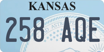 KS license plate 258AQE