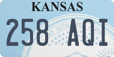 KS license plate 258AQI