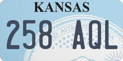 KS license plate 258AQL