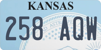 KS license plate 258AQW