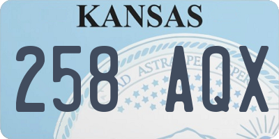 KS license plate 258AQX