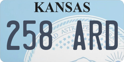 KS license plate 258ARD