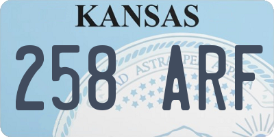 KS license plate 258ARF