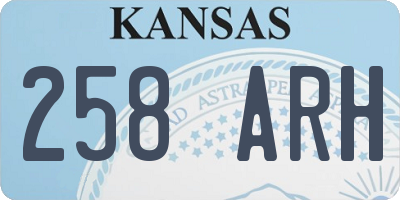 KS license plate 258ARH