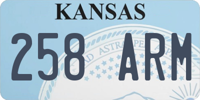 KS license plate 258ARM