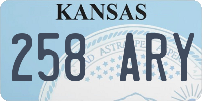KS license plate 258ARY