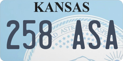 KS license plate 258ASA