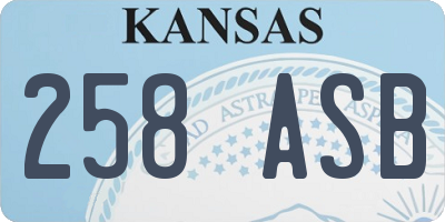 KS license plate 258ASB