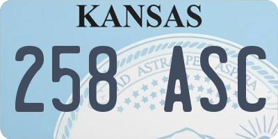 KS license plate 258ASC