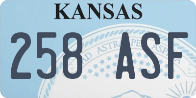 KS license plate 258ASF