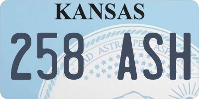 KS license plate 258ASH