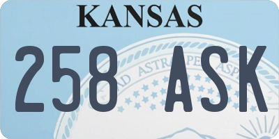 KS license plate 258ASK
