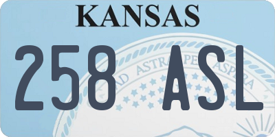 KS license plate 258ASL