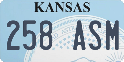 KS license plate 258ASM