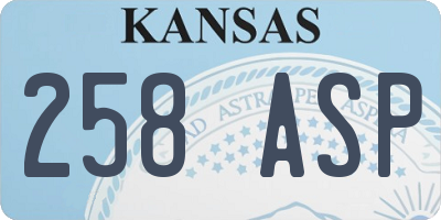 KS license plate 258ASP