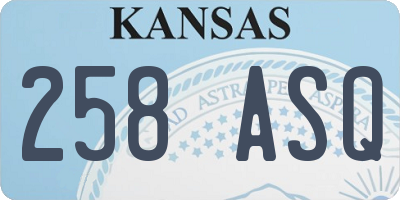 KS license plate 258ASQ