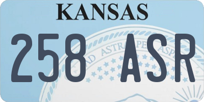 KS license plate 258ASR