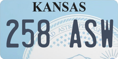 KS license plate 258ASW