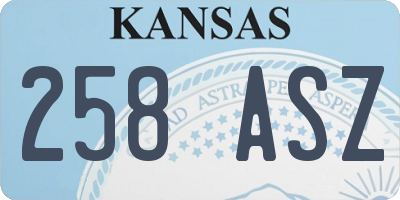 KS license plate 258ASZ