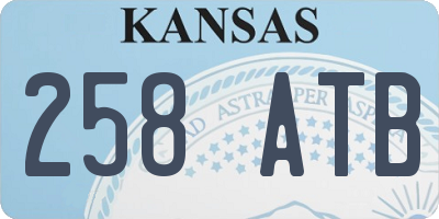 KS license plate 258ATB