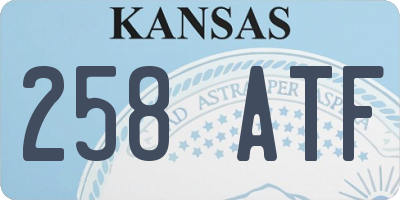 KS license plate 258ATF